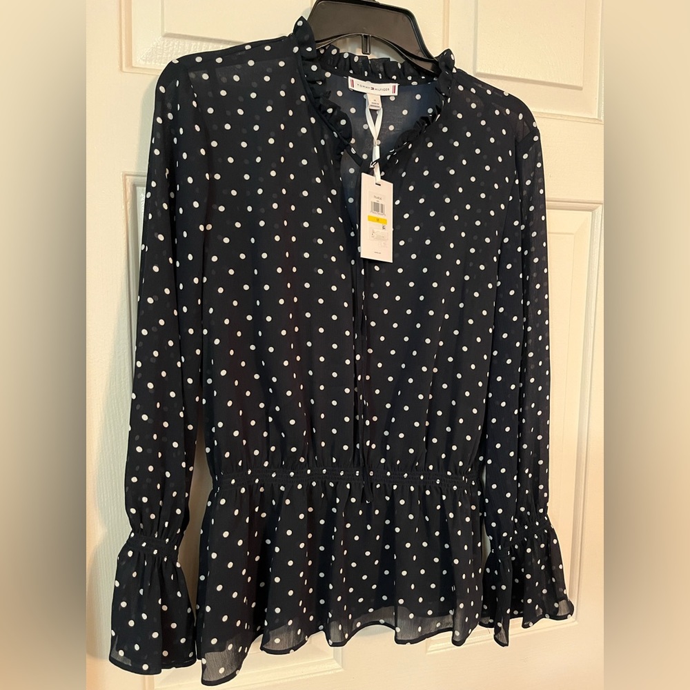Tommy Hilfiger Navy Polkadot NWT